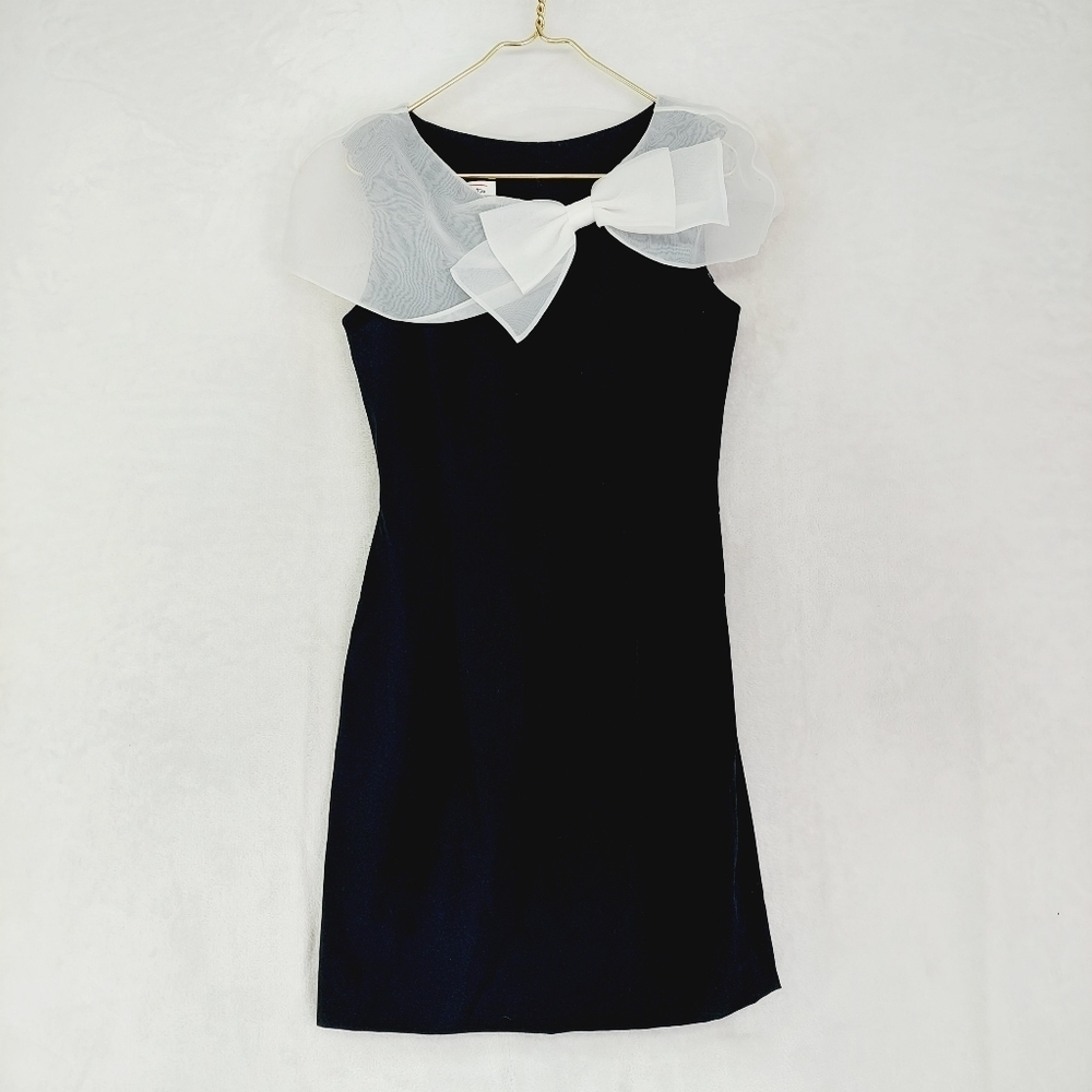 Talbots Black & White Sleeveless Formal Pencil Dress 1049